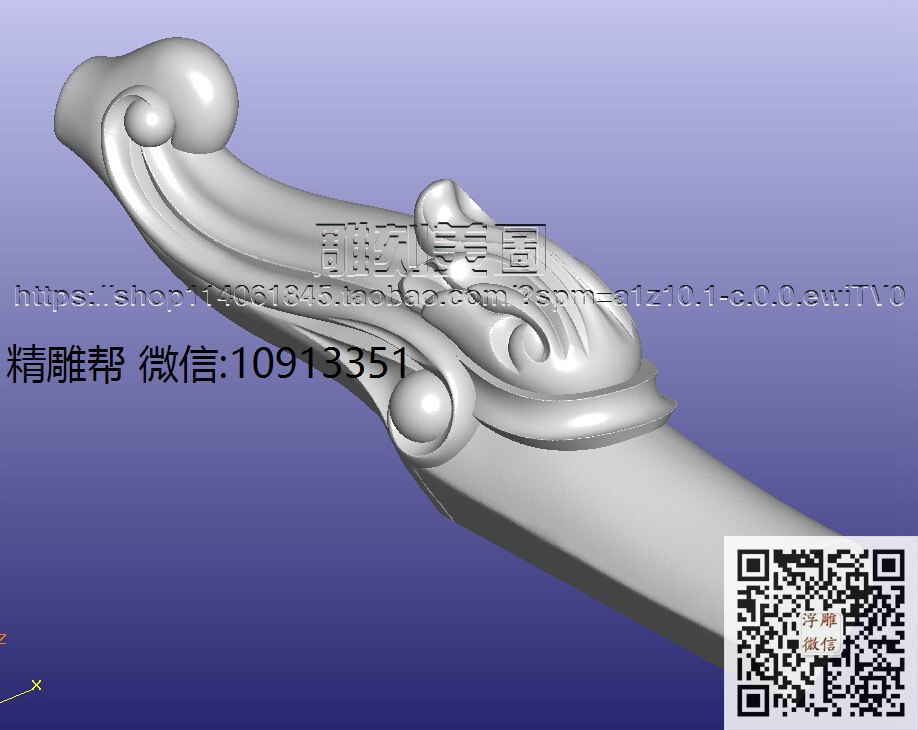 Untitled -xiu_圆雕图立体雕花桌腿3d打印洋花沙发腿圆柱木雕柱腿精雕图浮雕图